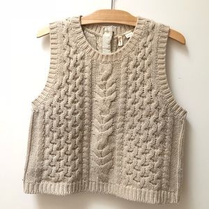 Anthropologie Fisherman Sweater Vest, ivory